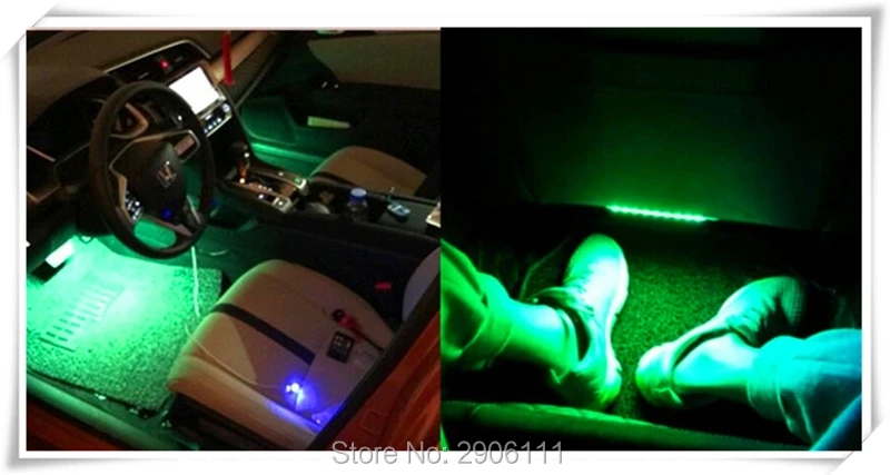 Цветные светодиодсветодиодный огни для украшения салона автомобиля атмосферные