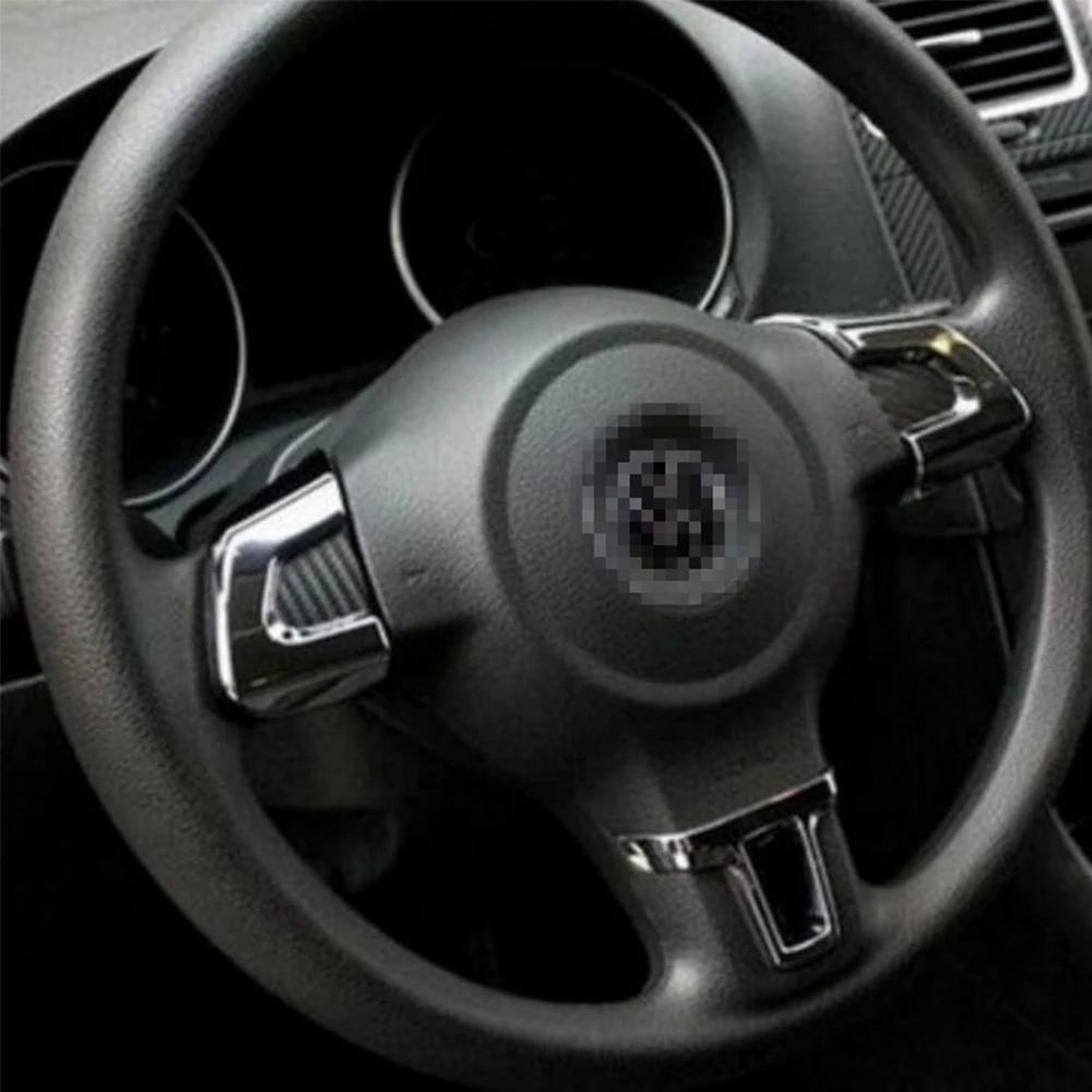 Хромированная накладка на руль для VW Golf 6 MK6 Polo Jetta MK5 2009 2010 2011 Bora Sagitar ABS|stickers cover|stickers