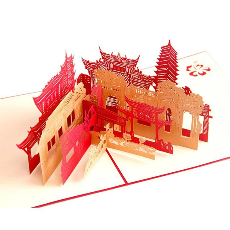 3D всплывающая открытка лазерная резка знаковые строительные штампы конверты