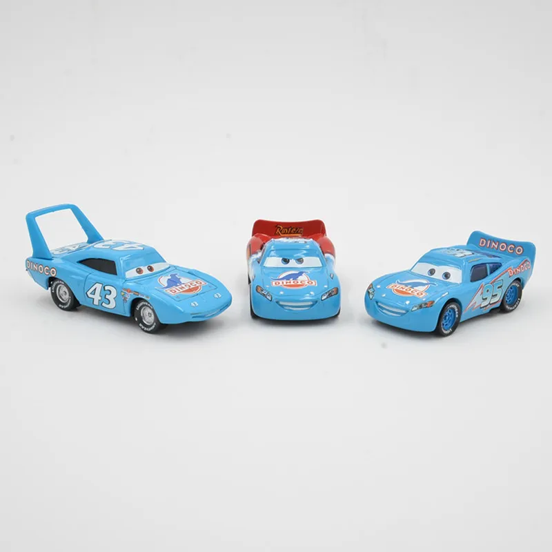 Disney Pixar тачки 3 шт. Молния Маккуин динако семья № 43 Король 1:55 литая фотосессия