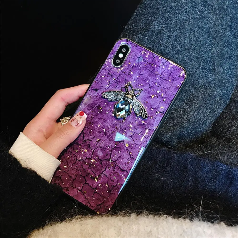 Чехлы с Пчелкой и крылом Fuanda для Xiaomi Redmi Mi A1 A2 Mix 3 2s 2 Note 8 se lite 5 6x роскошный блестящий