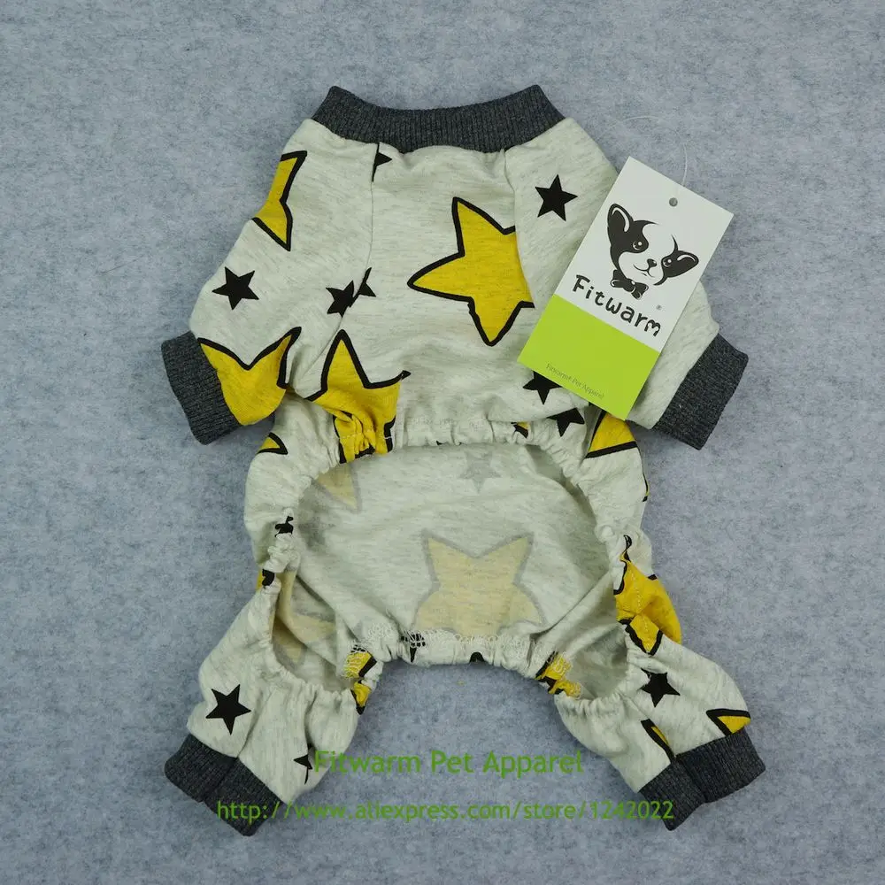 Fitwarm мерцают звезды Термальность хлопок собака пижамы Pet одежда рубашки