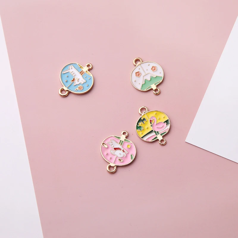 10 шт. японский счастливый кот флаг глазурированный коннектор Подвески на удачу