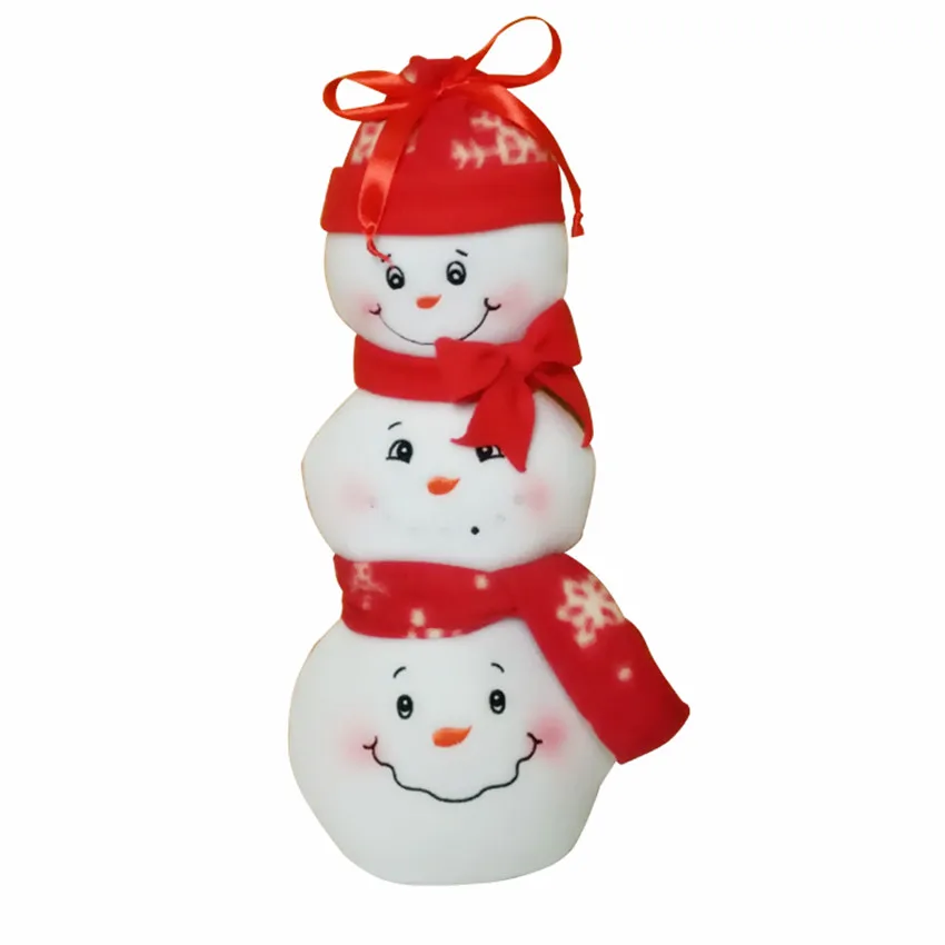 Рождественский Декор три головы снеговика дизайн мешок для конфет чулок