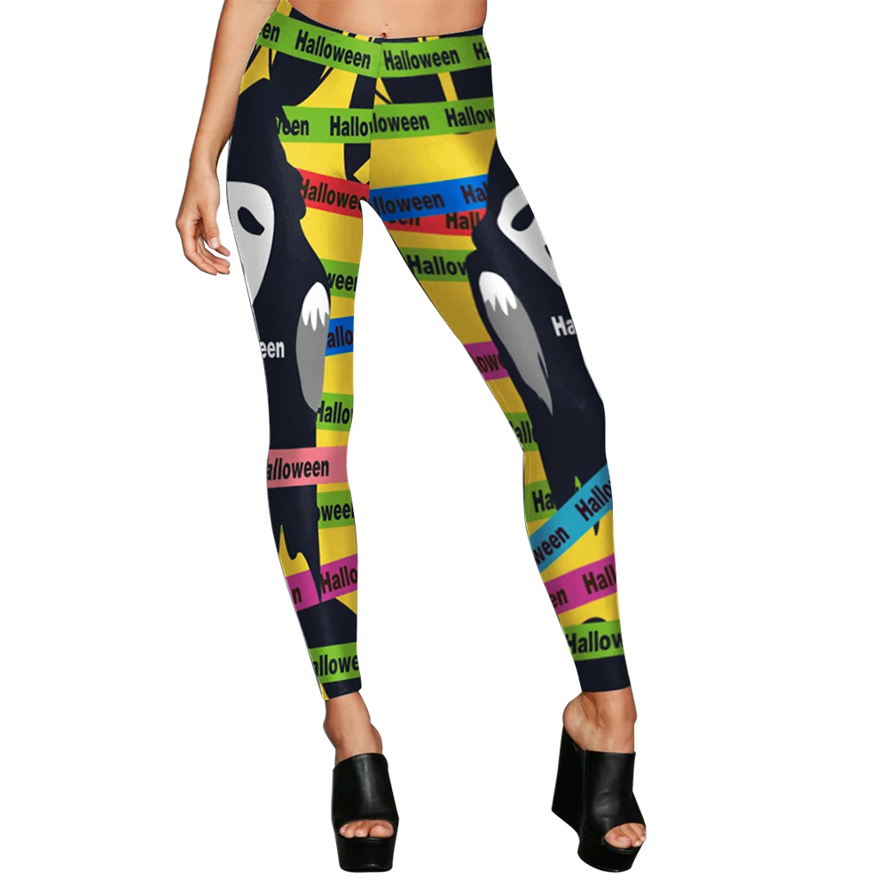 Женский костюм на Хэллоуин леггинсы с забавным 3d принтом Призрака и дьявола