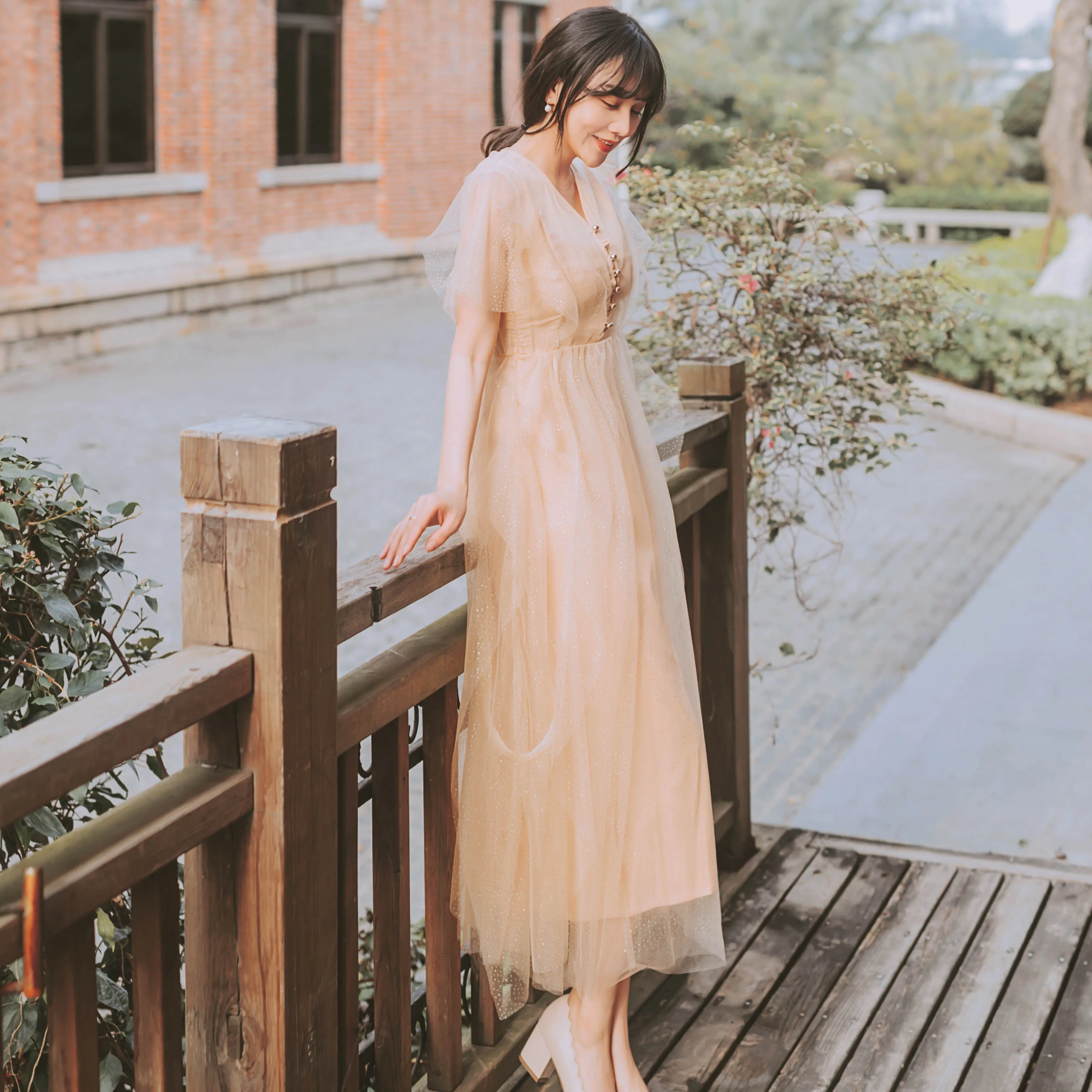 2019 новые модные женские платья бронзовое газовое платье банкетное праздничное