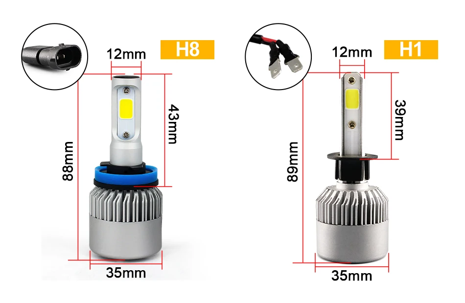 1 комплект 6500K 72W фары для H1 H4 H7 9006 HB4 Led автомобилей головной светильник H8 9005 Hb3 8000LM H11 H9 светодиодные лампы для передних Автомобильных Светильник лампы для вилка для автомобилей-N-Play