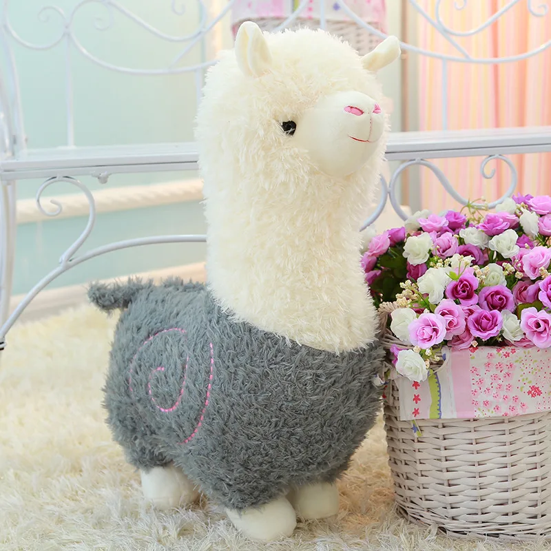 Light Grey 45 см/55 см/65 см Мультфильм Альпака Плюшевые Овцы игрушки куклы для детей мягкие хлопковые подушки игрушки украшения дома подарки - Color: Light Grey