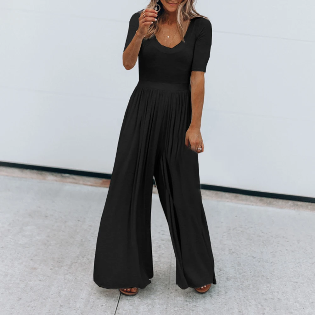 Женские комбинезоны Свободные повседневные Комбинезоны с v образным вырезом и