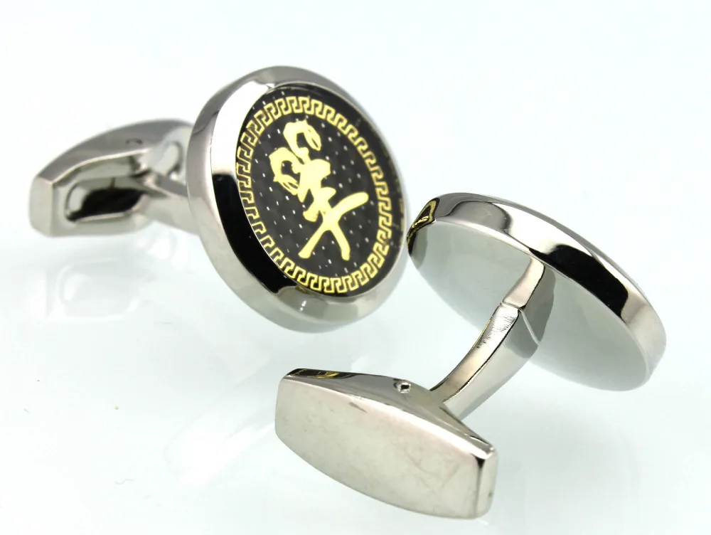 Мужские Запонки Sunnylink 12 китайских знаков зодиака элегантные запонки с козой для