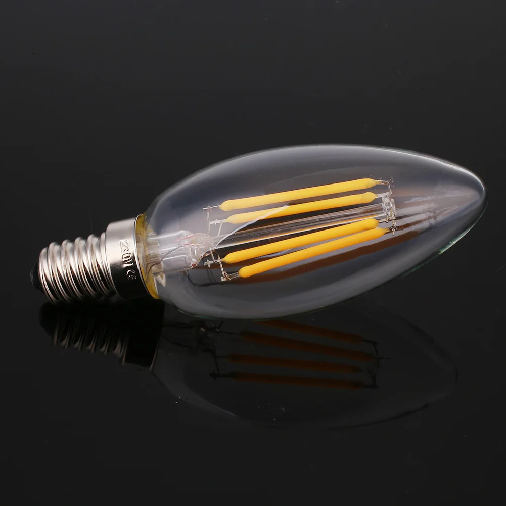 E14 4 W светодиодный COB накаливания Ретро свет лампа-свеча 220 V затемнения яркий ^ |