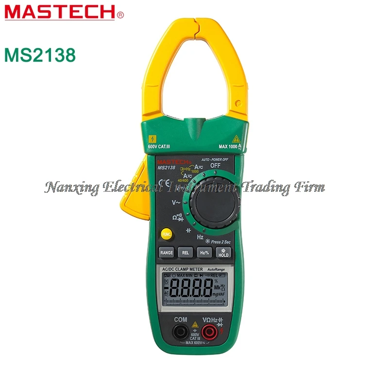 

MASTECH MS2138 Digital 1000A AC DC Clamp Meter Multimeter Electrical Current 4000 Counts Voltage Tester with High Performance