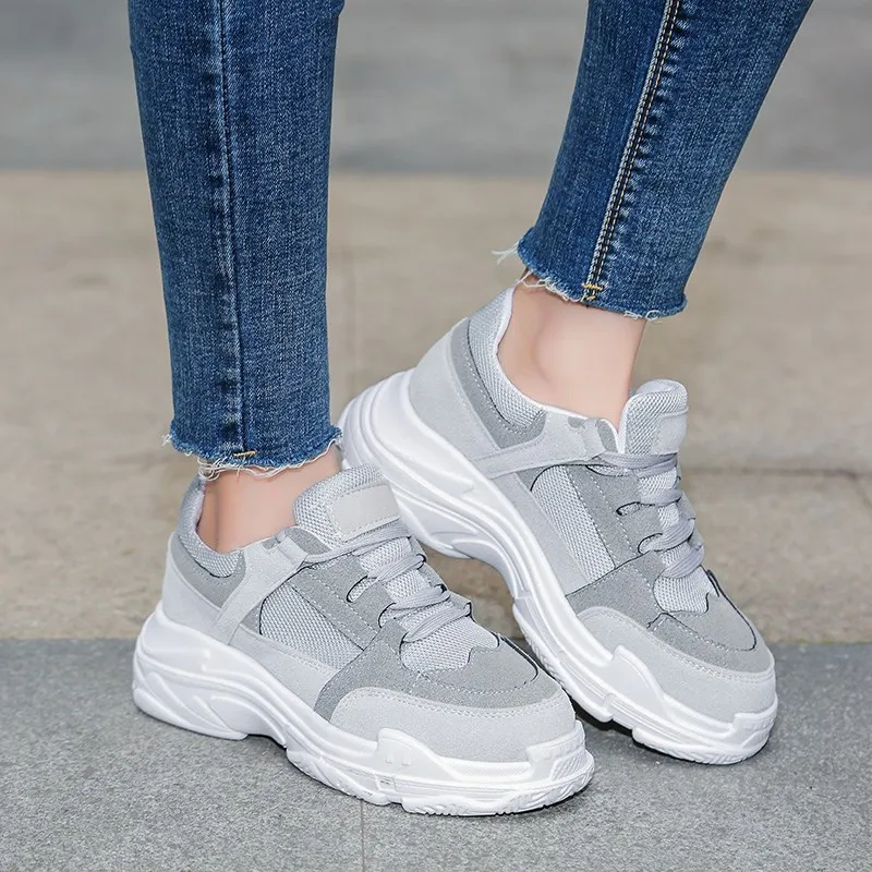 New Arrival Fashion Daddy Shoes Spring Summer Lace-up Mixed Colors Women Casual Breathable Sneaker Platform Trainers | Обувь