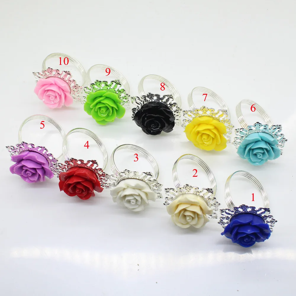 10 шт./компл. кольцо для салфеток из смолы в форме цветка искусственная кожа