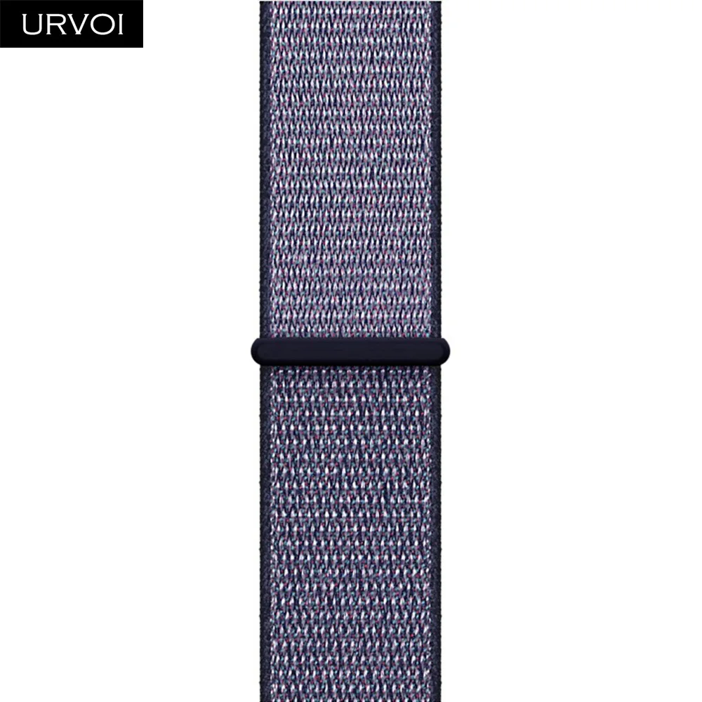 Спортивная петля URVOI для apple watch series 5 4 3 2 1 ремешок для iWatch band для NIKE+ двухслойный светоотражающий крючок и петля - Цвет ремешка: Midnight Blue