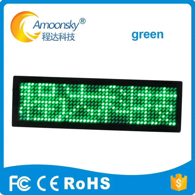 Программируемая прокручивающаяся светодиодная бирка с именем красная синяя