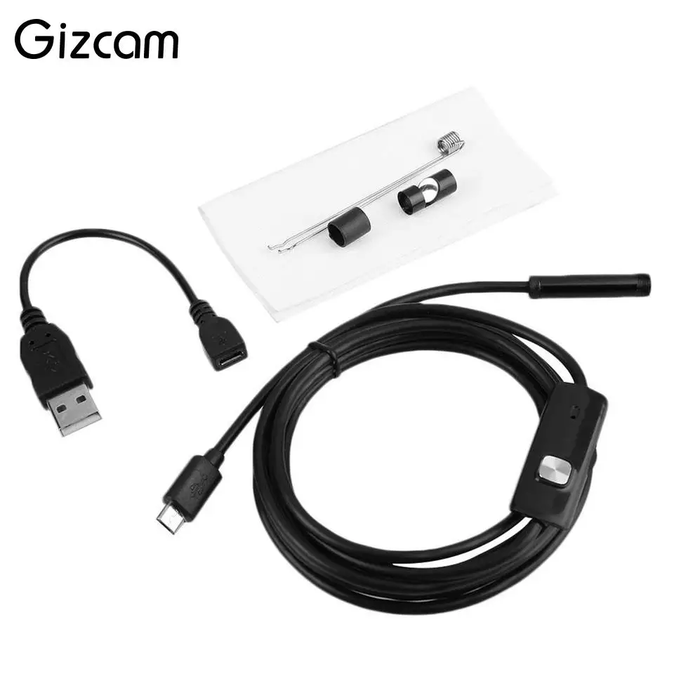 Gizcam 2 м 7 мм 0.3MP микро USB OTG эндоскоп водонепроницаемый канализационный