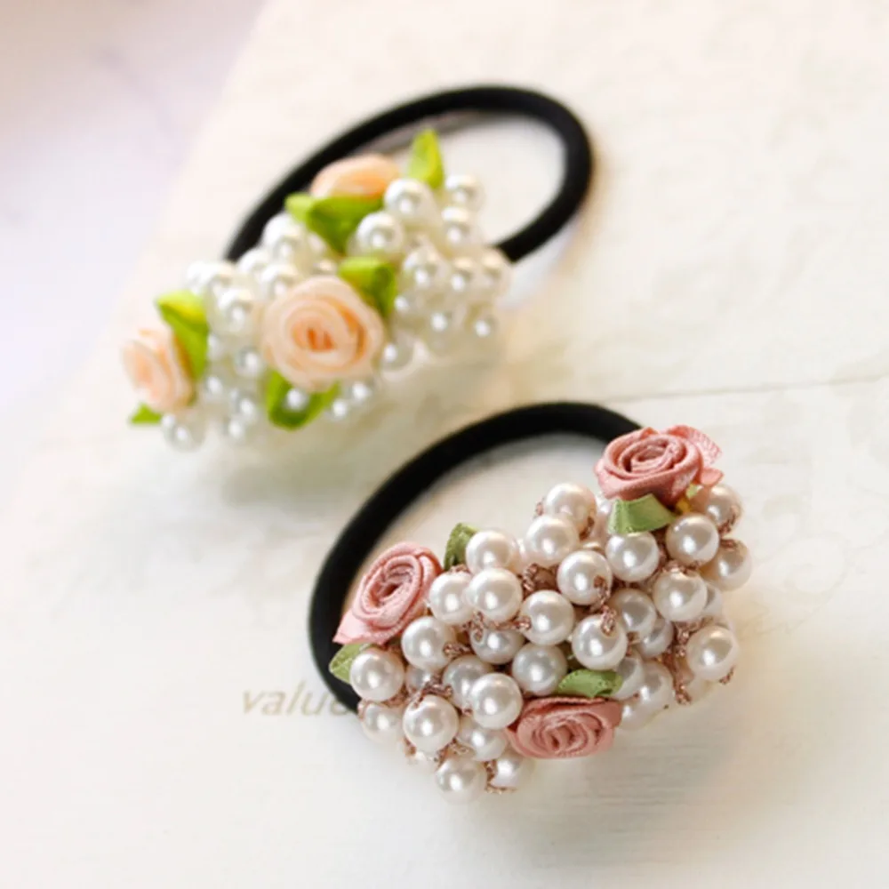 Горячая распродажа! Маленькие свежие цветы бисерная Жемчужная Повязка резиновая