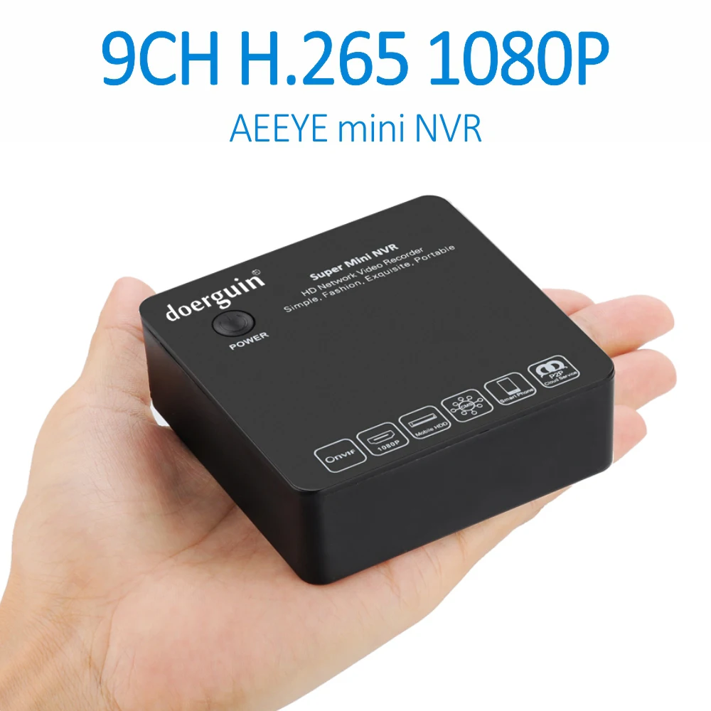 Doerguin AEEYE приложение 1080 P 9CH H.265 Мини Сетевой видеорегистратор/декодер для 720 P/960 P/1080