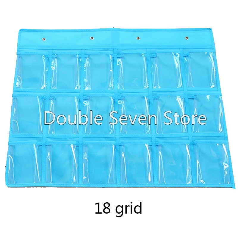 transparent mobile phone management storage bag office meeting finishing grid multi cell phone wall hanger hook shop display free global shipping