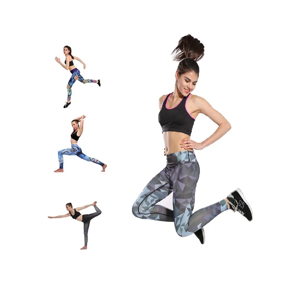 Klorify геометрический треугольник Active Йога Капри Леггинсы Для женщин 3D цифровой