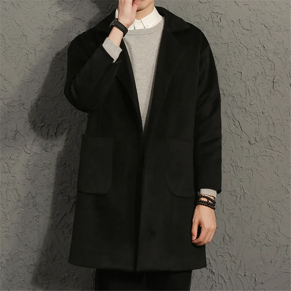 Осень 2017 тренчкот для мужчин новые модные длинные пальто мужское облегающее