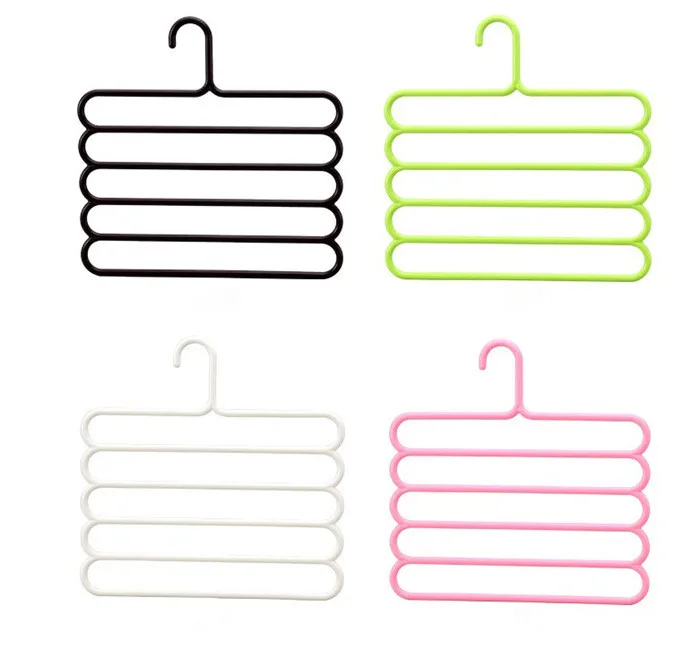 1PC 5 Layers Trousers Hanger Rack Bathroom Kitchen organizer Pants Holder Tie for Clothes OK 0878 | Дом и сад