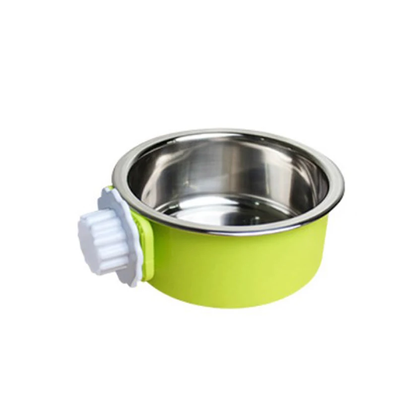 A Pet Bowl Stainless Steel Water Food Feeder Feeding Dog Puppy Cat Hanging Cage Square Bowls Pet Supplies Pet Dog Cat Crate Cage - Цвет: A