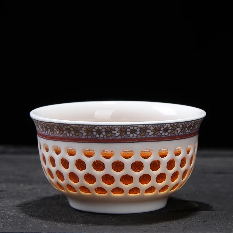 

Factory direct sales Jinhua blue honeycomb cover bowl (large) Kung Fu tea set gift box wholesale