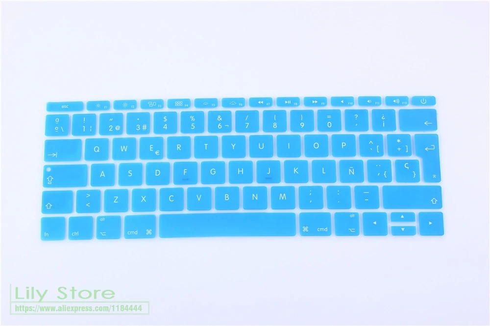 Силиконовый чехол для испанской клавиатуры защитный нового Macbook 12 A1534 и MacBook Pro 13