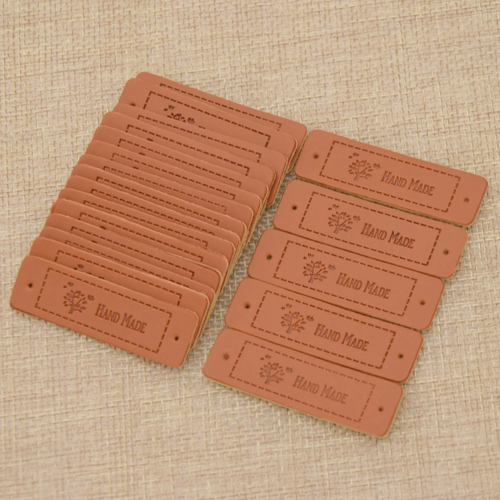 20 шт абсолютно новые ручной работы этикетки для одежды из искусственной кожи