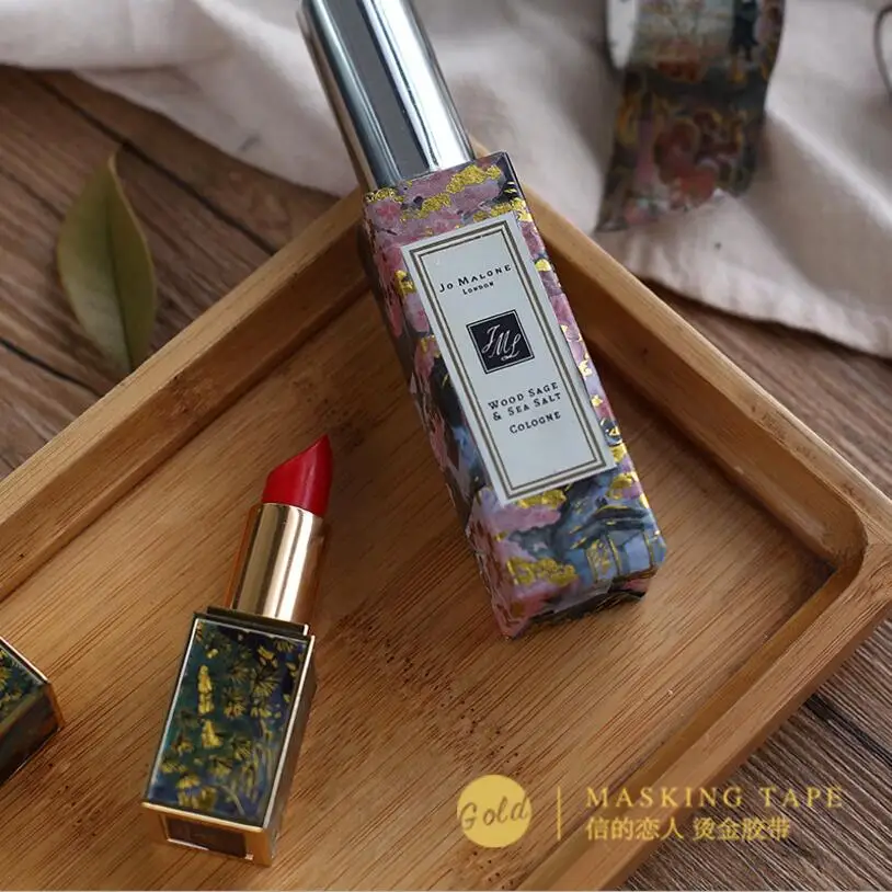 8 стилей винтажные Цветочные растения Кролик кошка позолота васи лента DIY