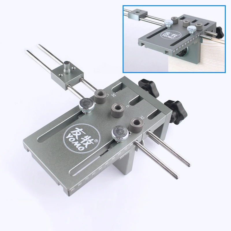 

3 in 1 DIY Woodworking Hole Positioner Drill Punch Guide Locator Jig Joinery System Kit Aluminium Alloy Wood Working Tool