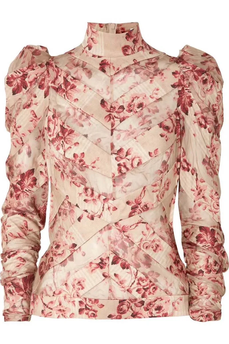 shirt -picture color Высококачественное роскошное Брендовое подиумное дизайнерское женское платье с цветочным принтом рубашка с пышными рукавами элегантное винтажное платье с высокой талией Vestidos - Цвет: shirt -picture color