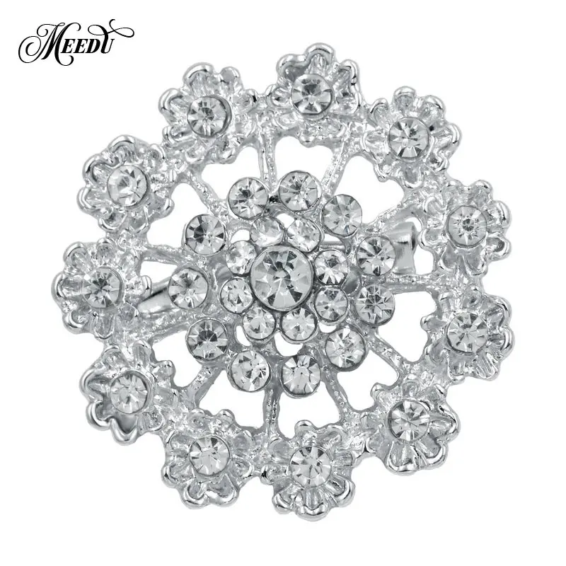 Бренд MIEG, прозрачные стразы, Bijoux, булавки, броши в виде цветка для женщин, украшение для свадебной вечеринки, очаровательное ювелирное изделие