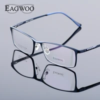 eagwoo aluminum men wide face prescription eyeglasses full rim optical frame business eye glasses light big spectacle mf2351
