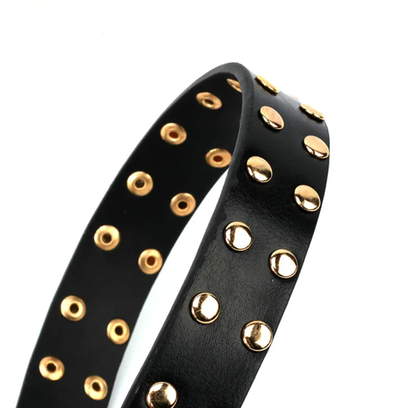 

Punk Style PU Leather Women Rivet Belts Design Female Male Vintage Belt Fashion Double Pin Buckle Waistband Jeans Dropshipping