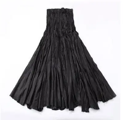 2018 Fashion Long Pleated Skirts Women Autumn Winter A Line Elastic Hight Waist Casual for | Женская одежда