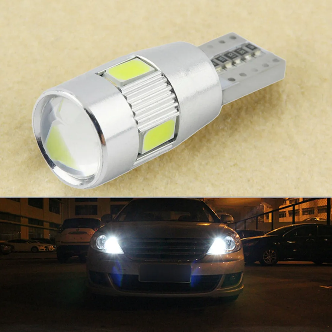 1x Led Canbus безошибочная Светодиодная лампа T10 5630 SMD линзы W5W Автомобильная