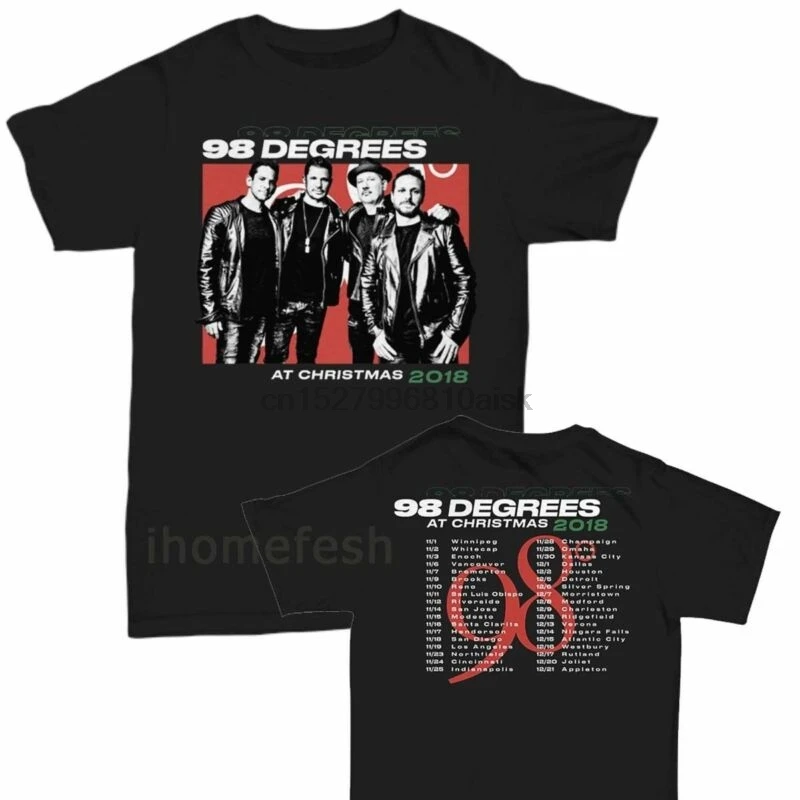 98 градусов Рождество тур футболка полный размер мужская рубашка черный | Мужская