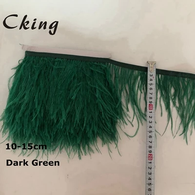 dark green 10 метров темно-зеленое перо отделка 10-15 см ширина страуса перо платье с бахромой швейный Материал карнавал рождественские украшения Ремесло - Цвет: dark green