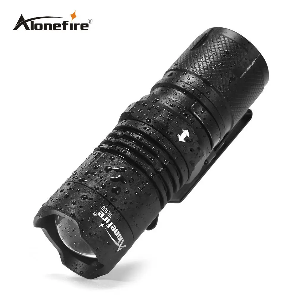 AloneFire TK100 мини светодиодный светильник-вспышка с зумом 4 режима светодиодный фонарь светильник Lanterna тактический флэш-светильник 16340 аккумулятор для велосипеда кемпинга