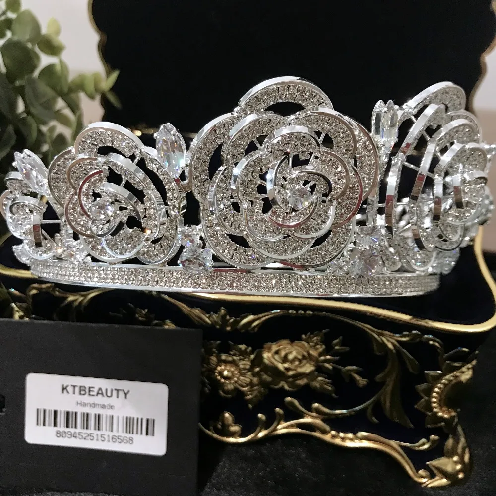 Бесплатная DHL Расширенная настройка Роскошная циркониевая корона тиара со