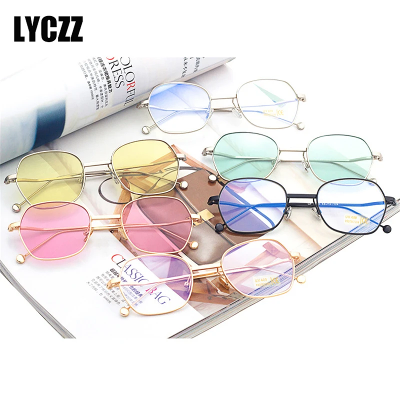 LYCZZ 2019 New Exquisite Square Glasses Students Fashion Trend Alloy Sunglasses Unisex Myopia Spectacle Prescription eyewears |