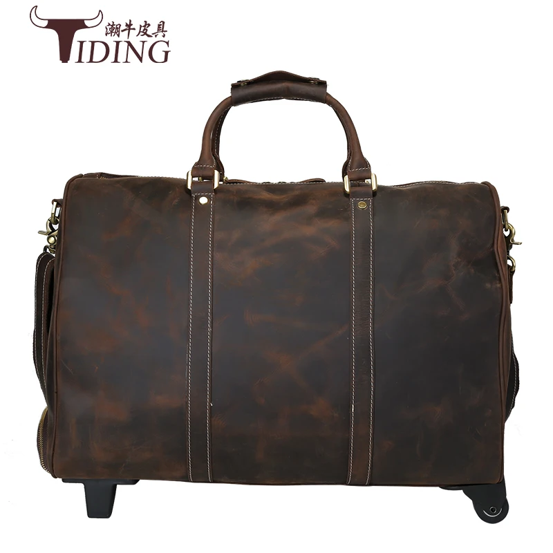 Чемодан дорожный из натуральной кожи 20 дюймов| |