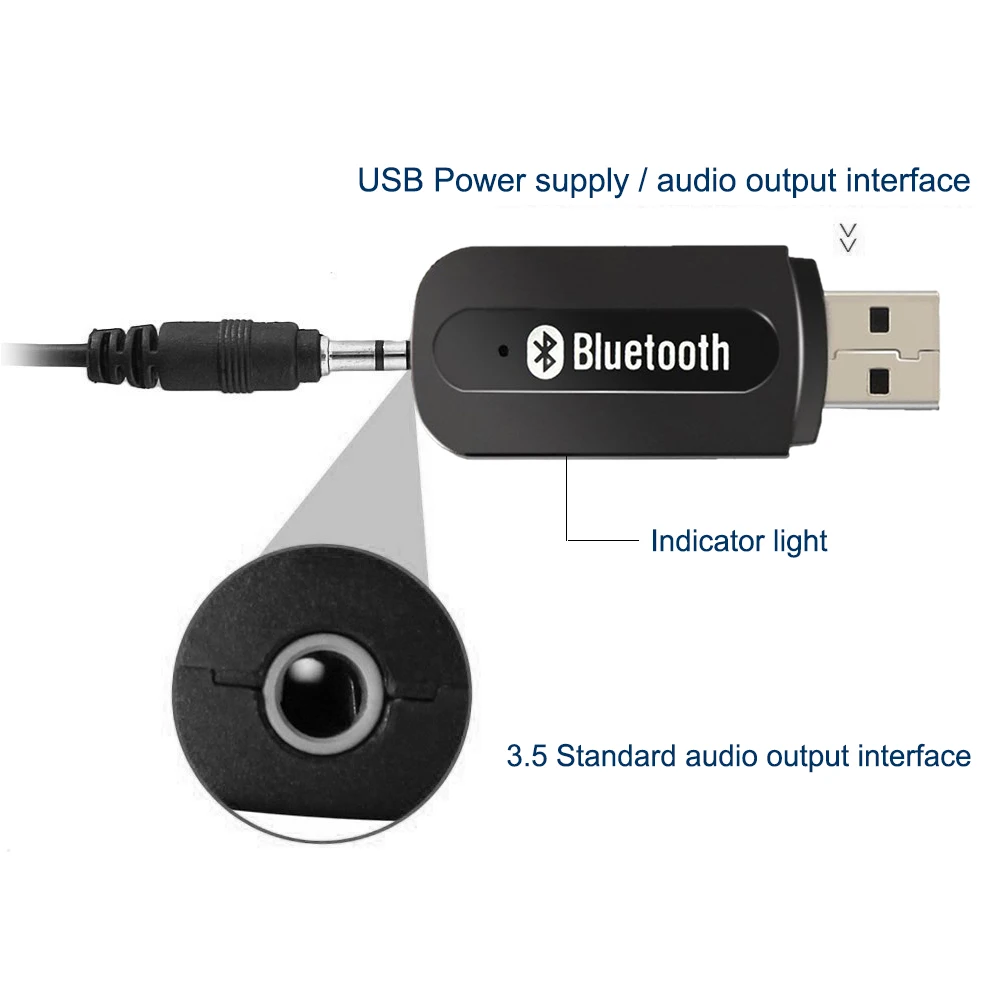 2 в 1 автомобиль USB Bluetooth V4.0 адаптер аудио Музыка приемник 3 5 мм порты и разъёмы авто