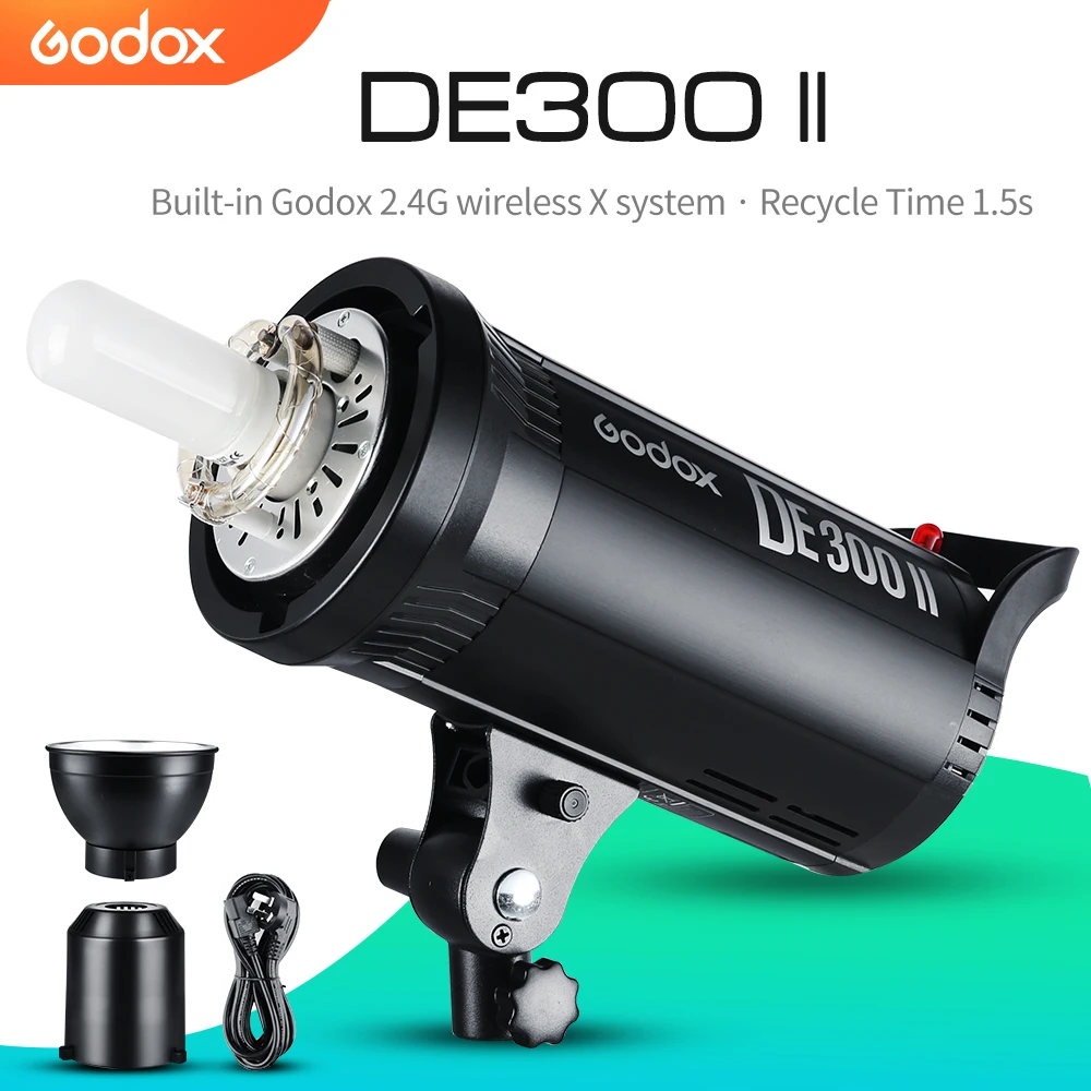 Godox DE300II 300 Вт 300Ws студийная вспышка GN65 Стробоскопическая Лампа головное Освещение