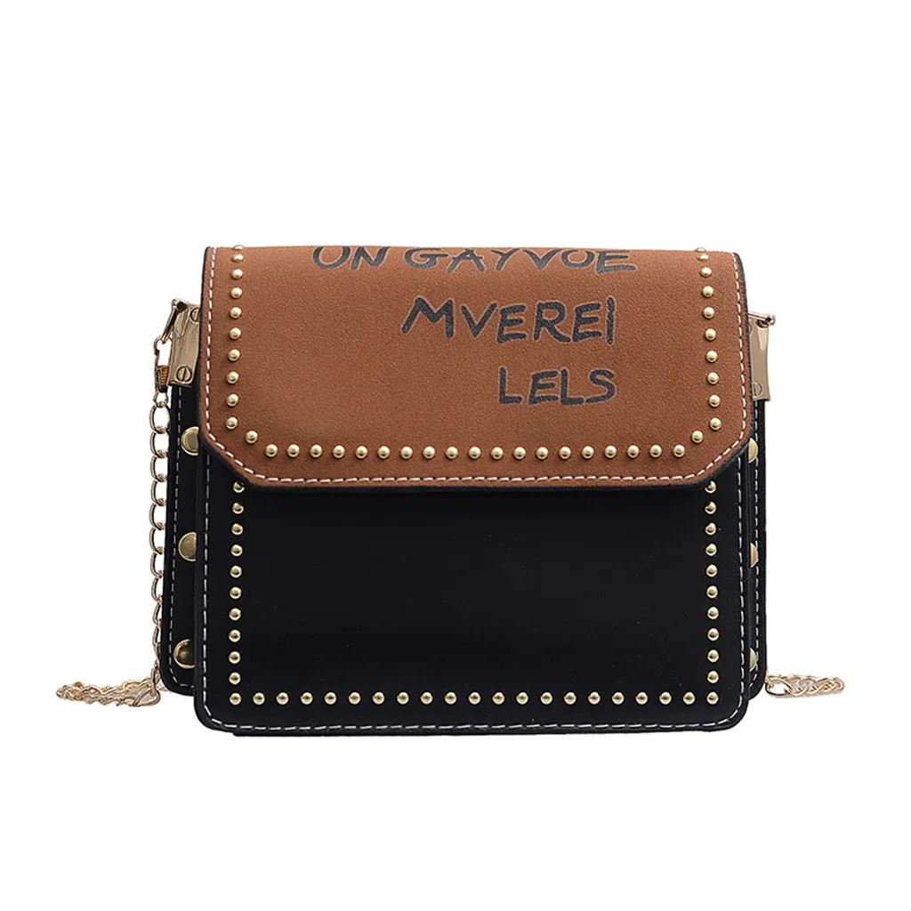 Женская сумка мессенджер винтажная из искусственной кожи с металлическими