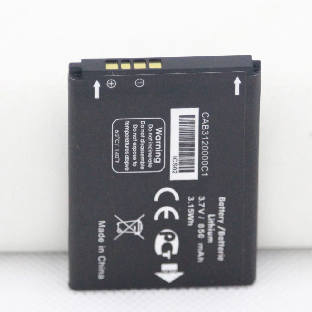 ISUNOO 2 шт./лот CAB3120000C1 Аккумулятор для Alcatel One Touch 768 OT888A OT880A 850 мАч батарея