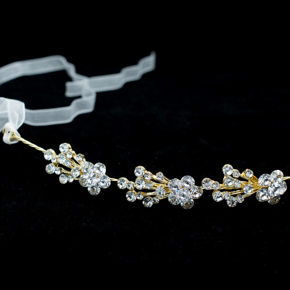 Бант цветок повязка на голову цепь лента аксессуары для ювелирных изделий